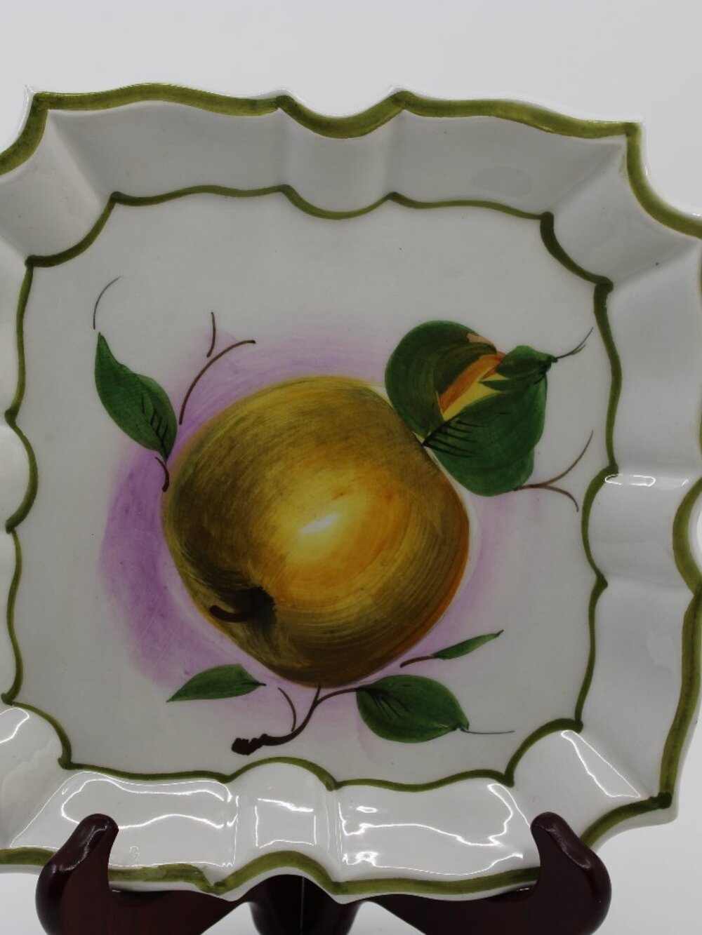 Vietri Italy Majolica VTG Square Shape Scalloped Edge Hand Painted 7.5" X7.5"